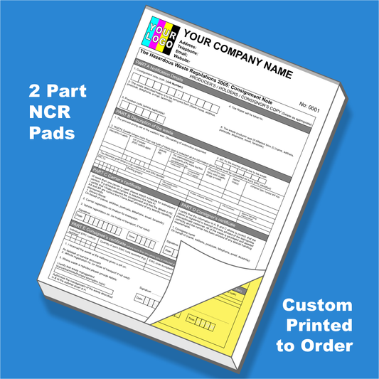 🧾 Custom Printed Hazardous Waste Consignment Note NCR Pads – Stay Compliant & Organised