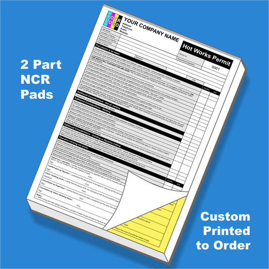 Hot Works Permit NCR Copy Forms Custom Printing
