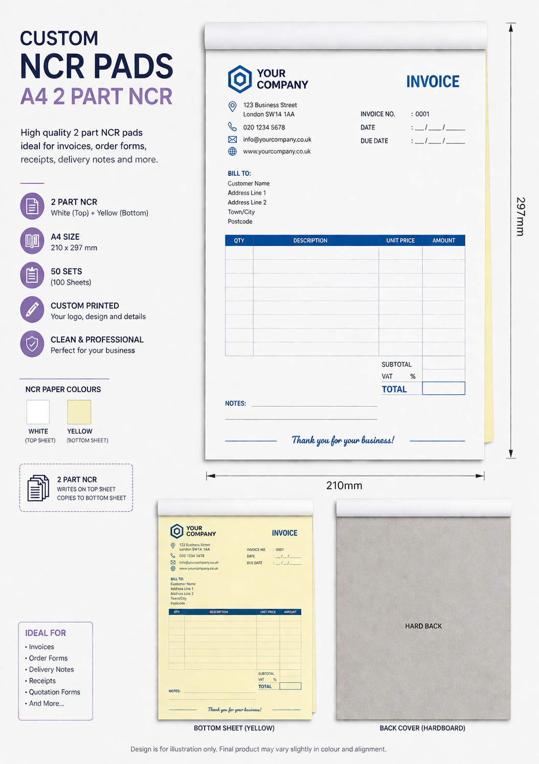 Custom A4 2-Part NCR Pads for Business Forms – Fast, Professional – MD ...