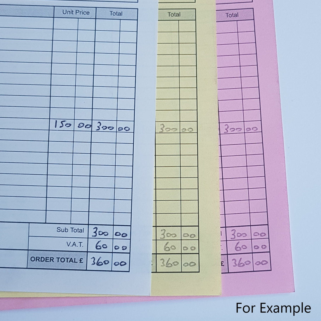 We Print Personalised Job Sheets, Invoices, Receipts, Order Forms, Accident Forms etc.