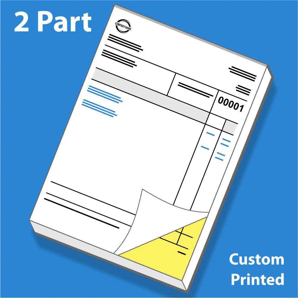 Duplicate (2 Part) NCR Pads - Personalised & Printed to Order