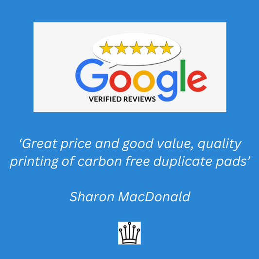 Google 5 Star Review for our NCR Carbonless Duplicate Forms Printing