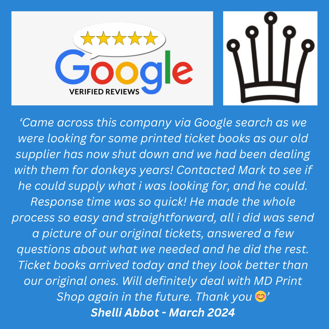 Google 5 Star Review for Customised Business Printing Service