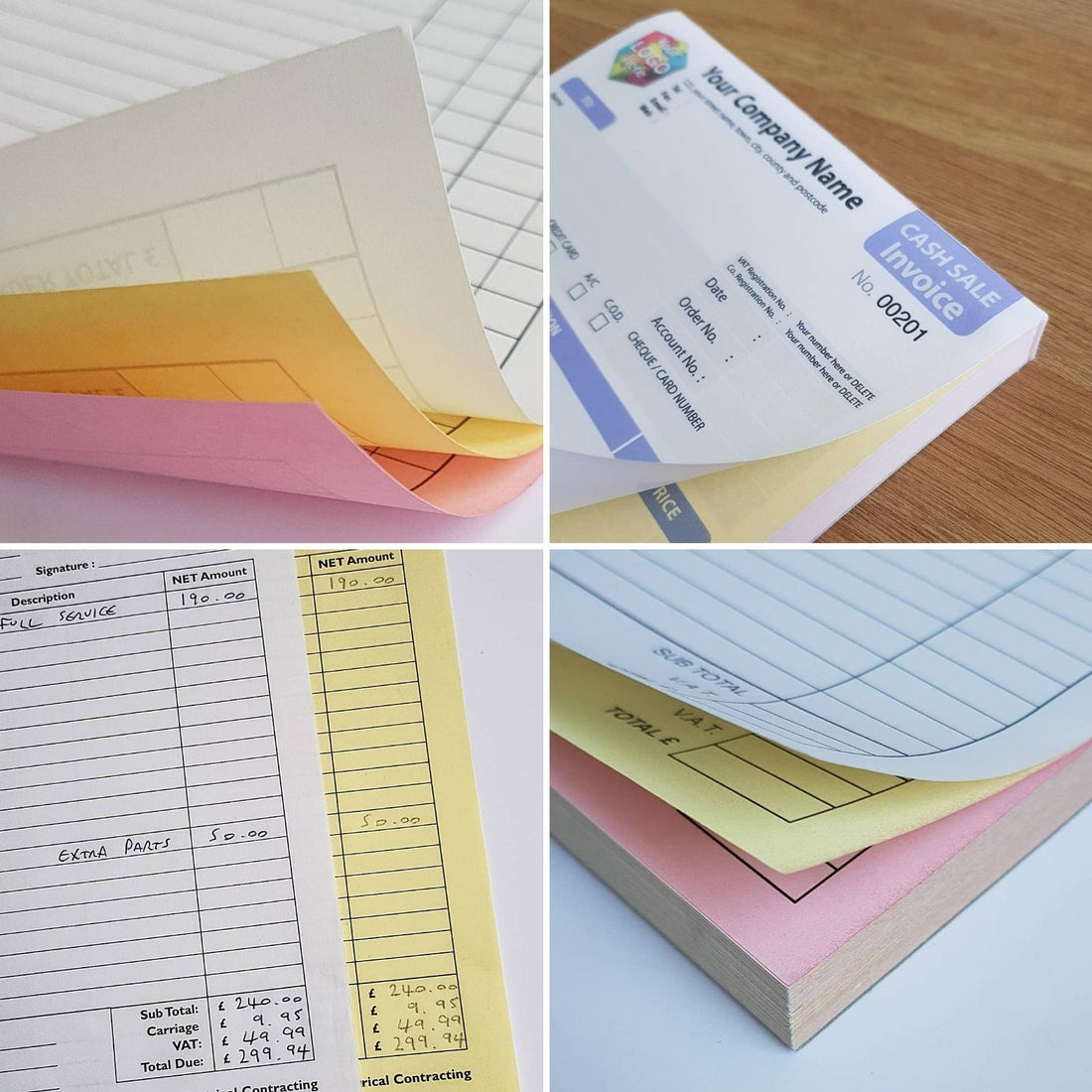 Personalised Invoices, Receipts, Job Sheets, Order Pads, Transfer Forms etc