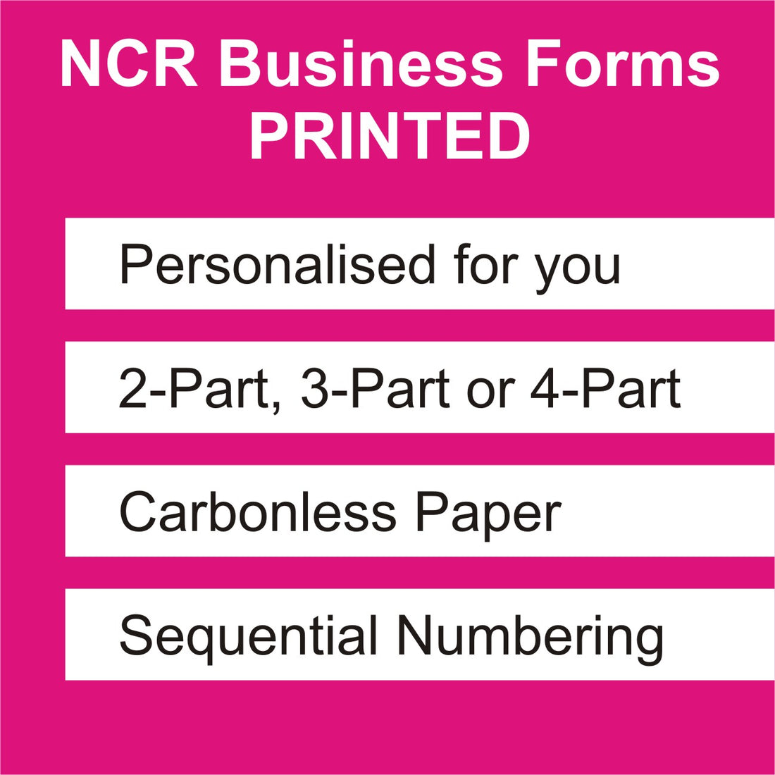 Buy NCR Printed Business Forms Now! - FREE Delivery UK Mainland