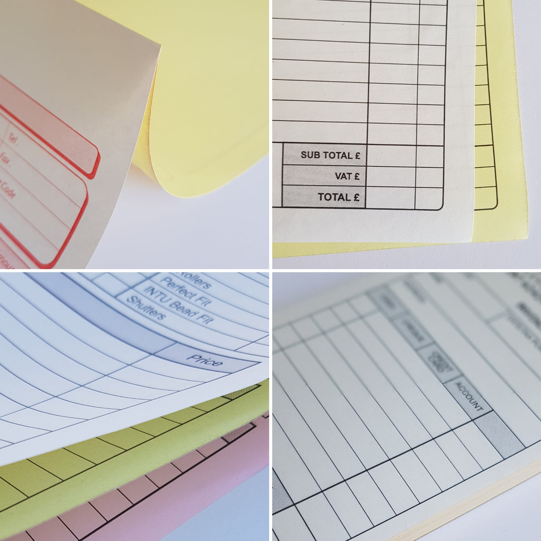 Reject Note NCR Carbonless Forms Customised & Printed to Order 