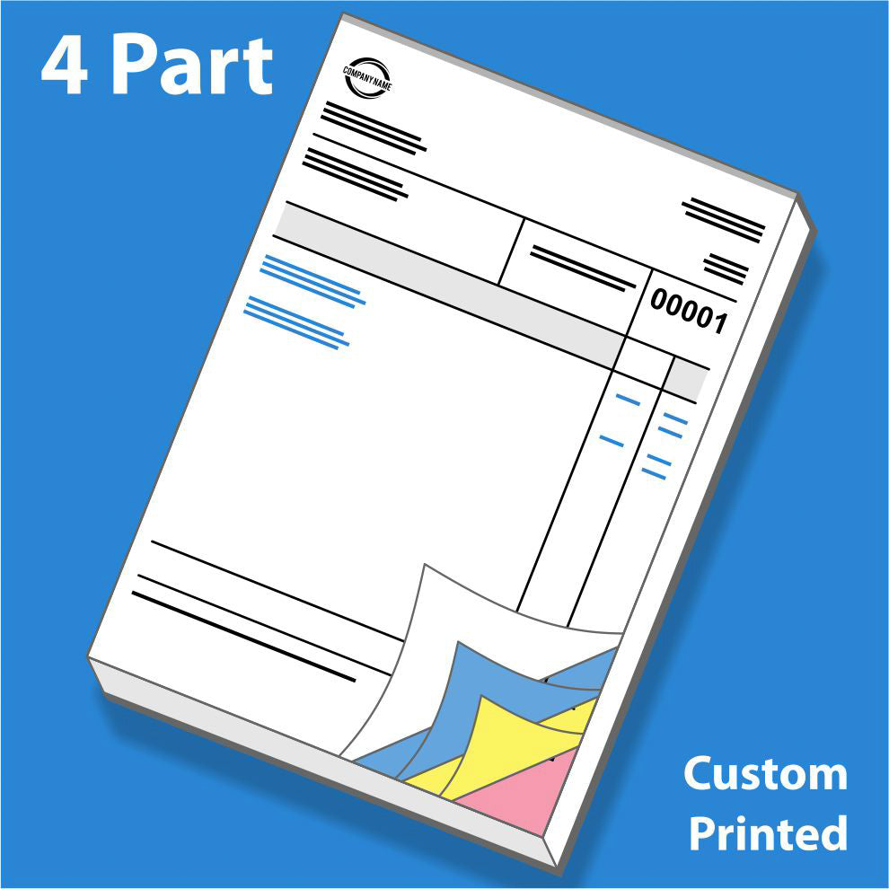 Quadruplicate (4 Part) NCR Carbonless Forms Printing