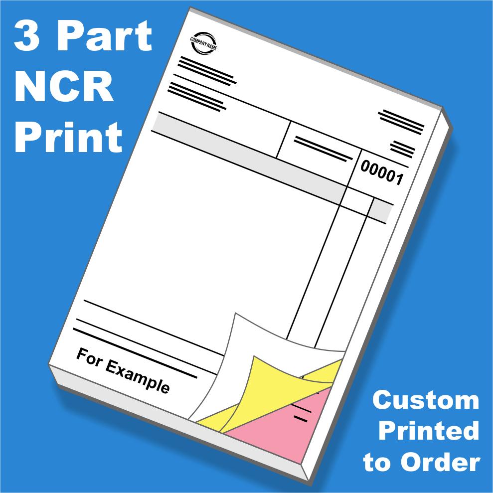Triplicate (3 Part) NCR Carbonless Forms Printing