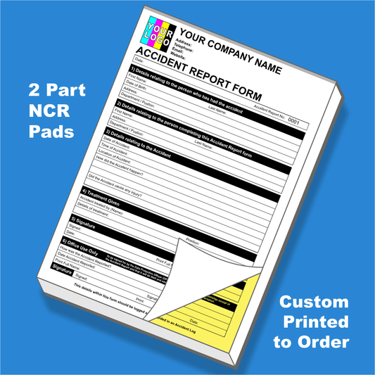 Accident Report Forms NCR Pads Custom Printing (FREE Templates)