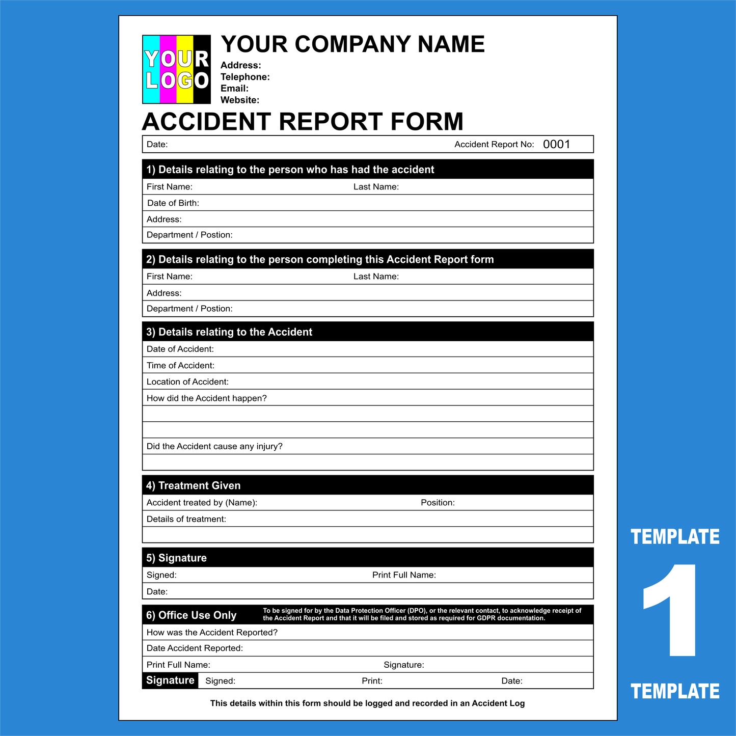 Accident Report Forms NCR Pads Custom Printing (FREE Templates)