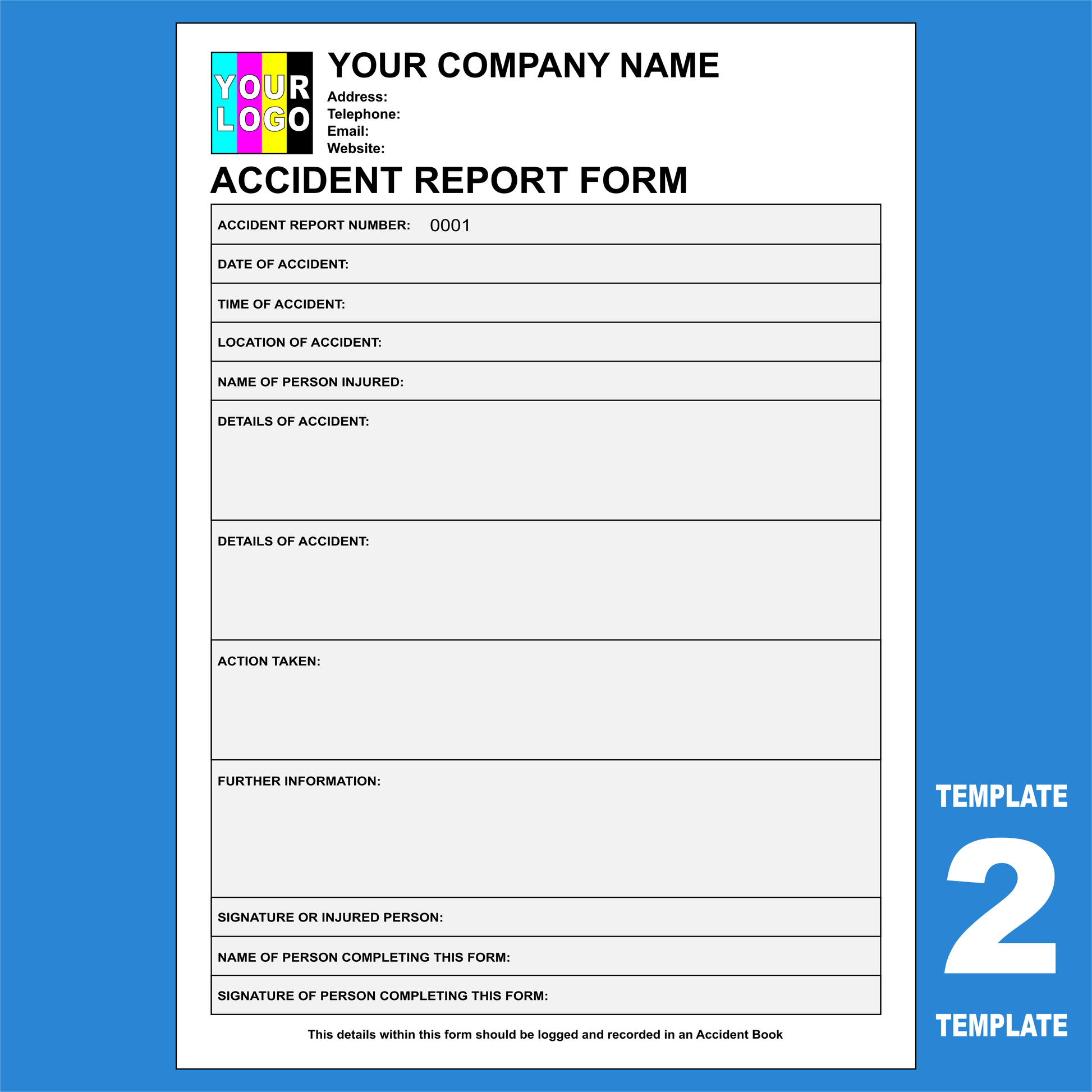 Accident Report Forms NCR Pads Custom Printing (FREE Templates)