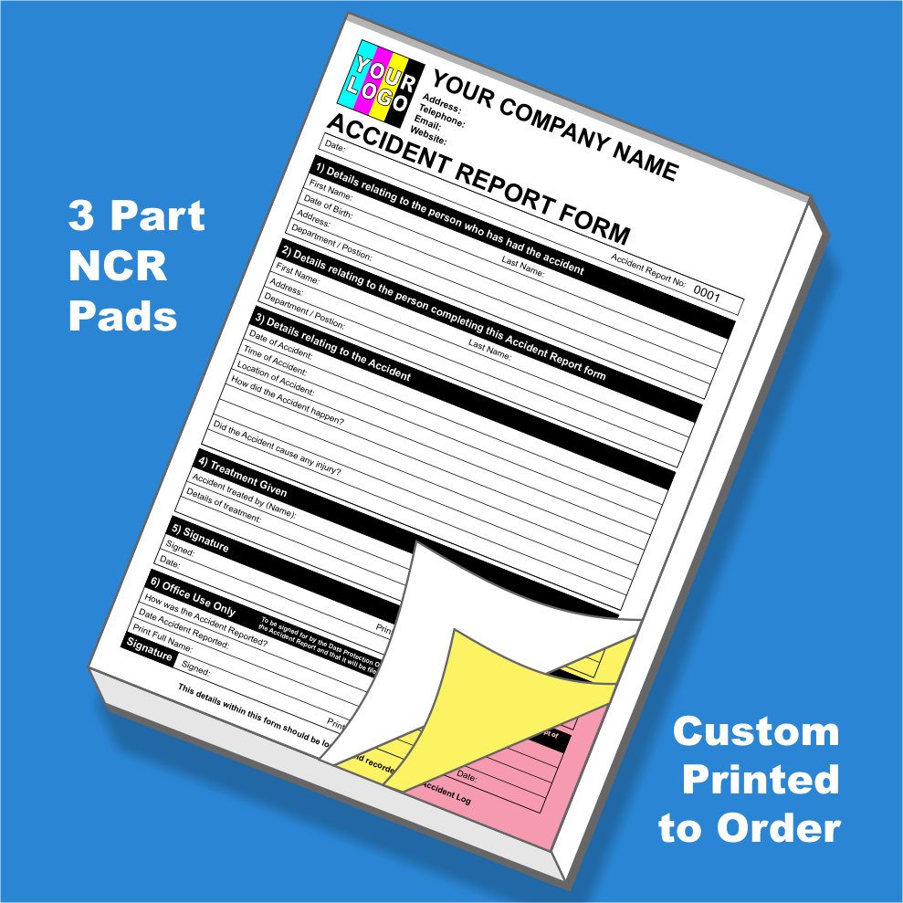 Accident Report Forms NCR Pads Custom Printing (FREE Templates)