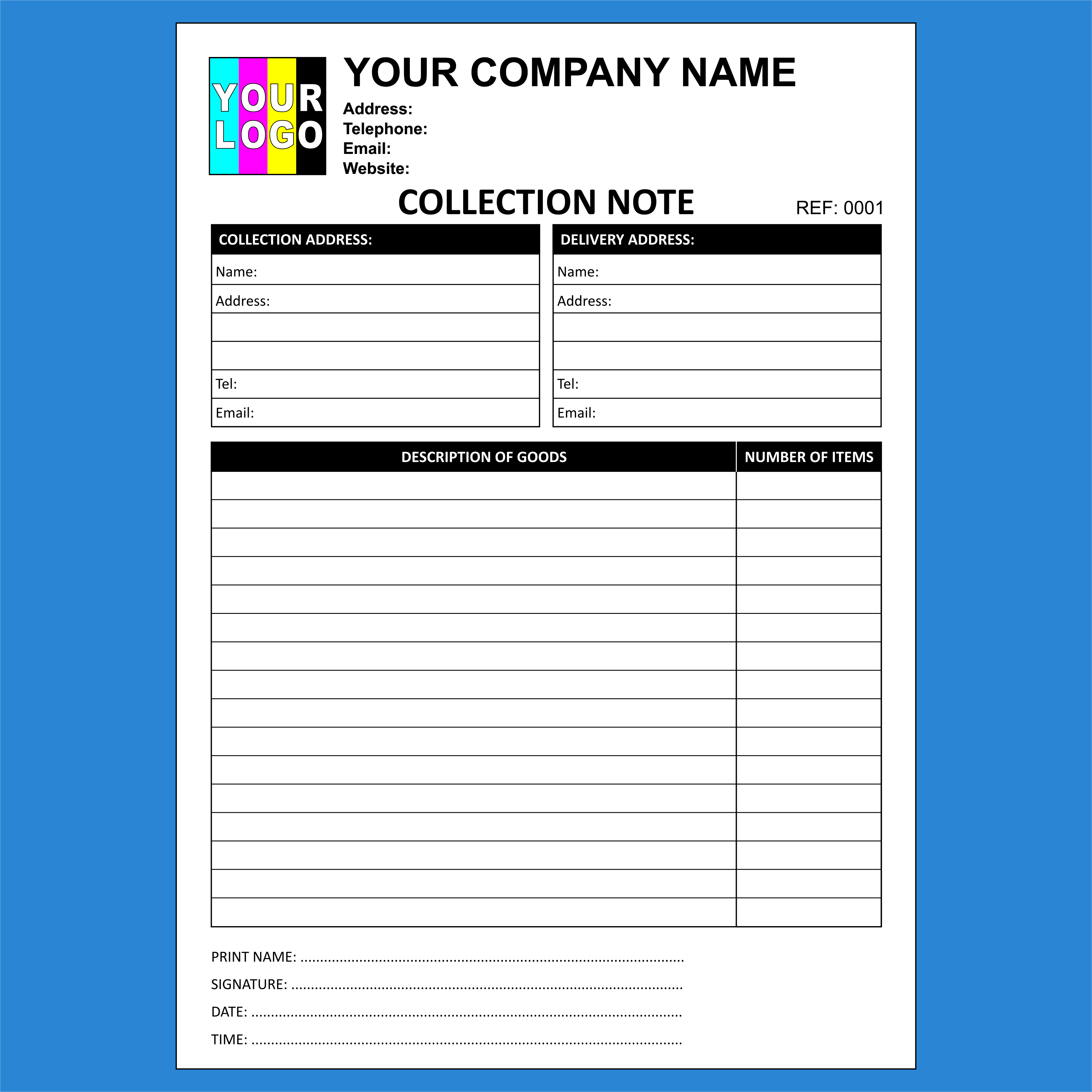 Collection Notes NCR Pads Custom Printing – MD Print Shop