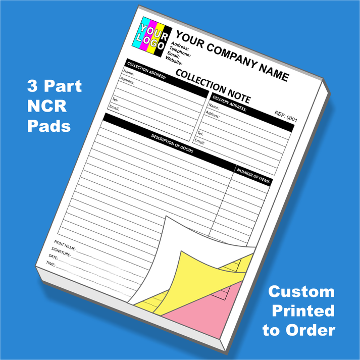 Custom NCR Collection Note Pads UK – Duplicate & Triplicate Collection ...
