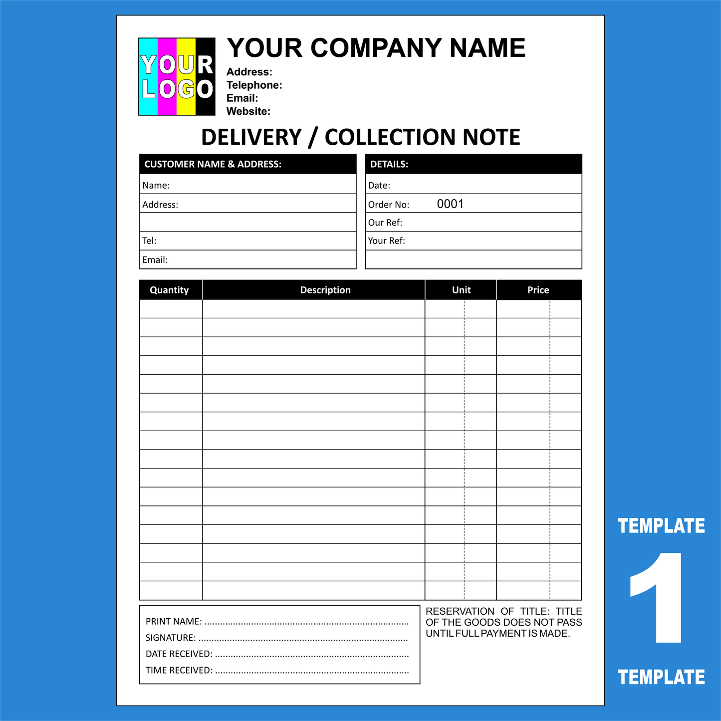 Delivery Note NCR Pads Custom Printing (FREE Delivery Note Templates)