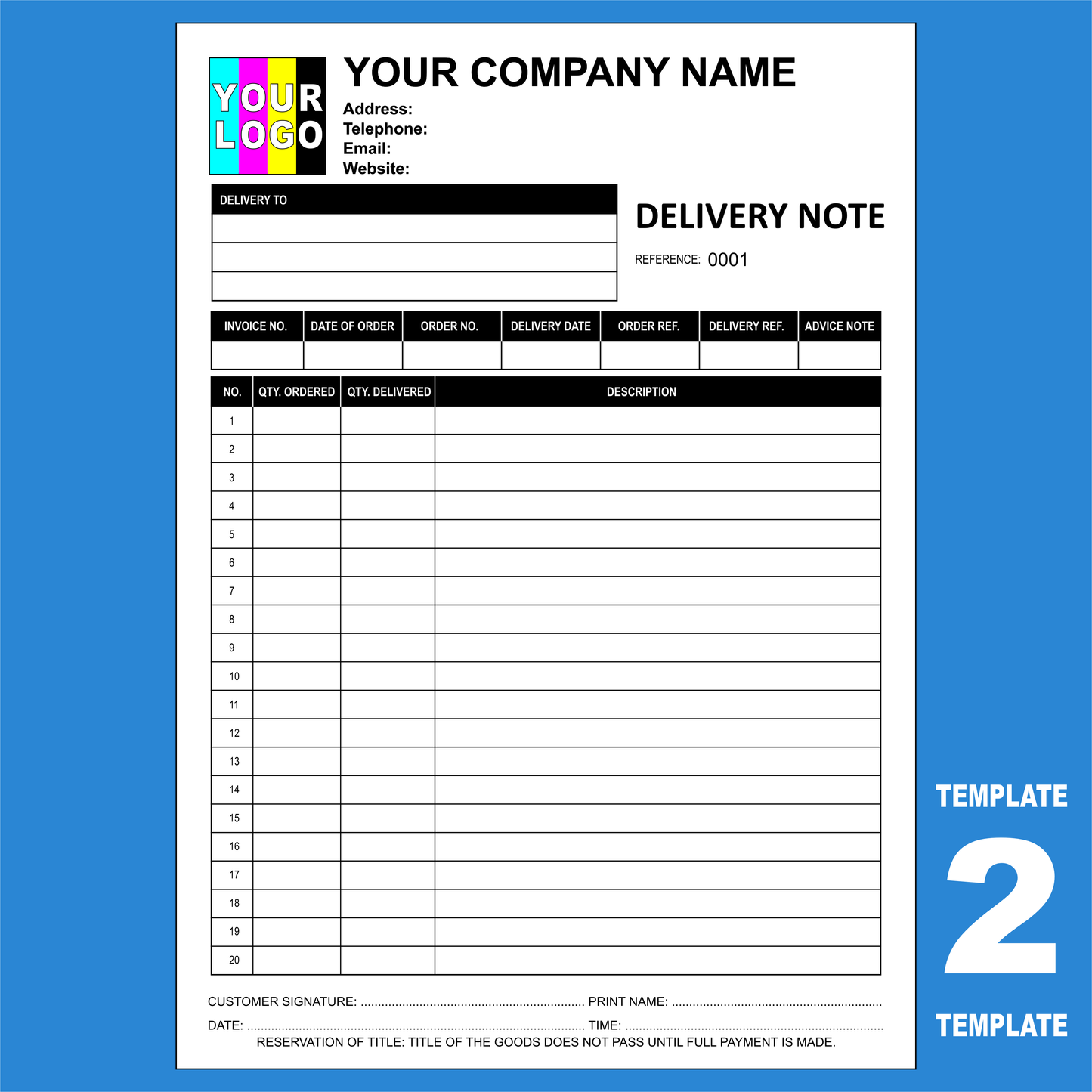 Delivery Note NCR Pads Custom Printing (FREE Delivery Note Templates)