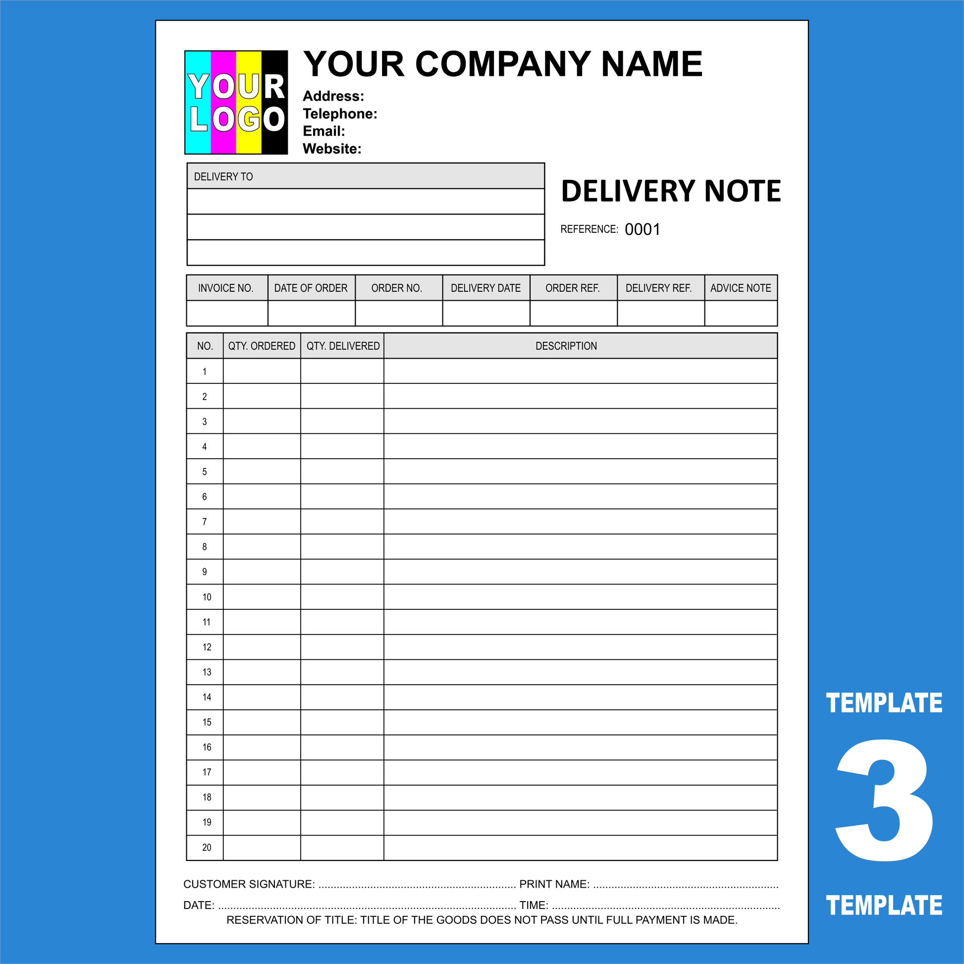 Delivery Note NCR Pads Custom Printing (FREE Delivery Note Templates)