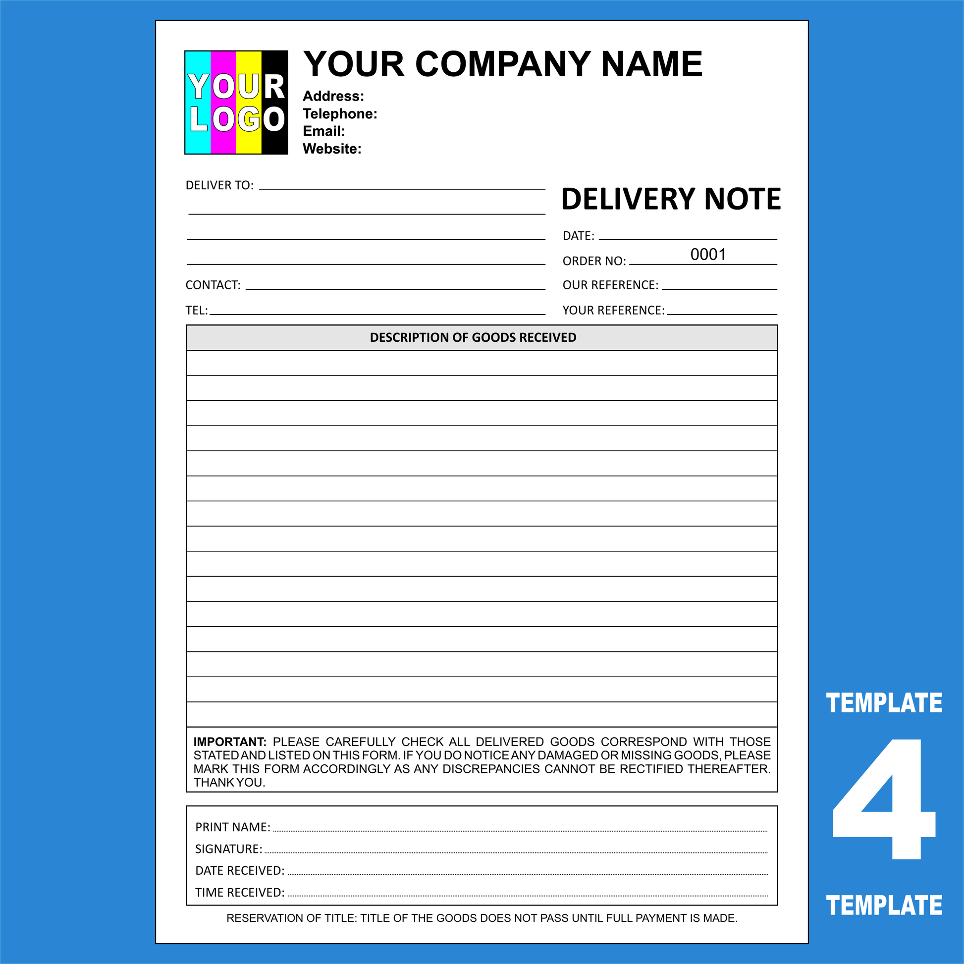 Delivery Note NCR Pads Custom Printing (FREE Delivery Note Templates)