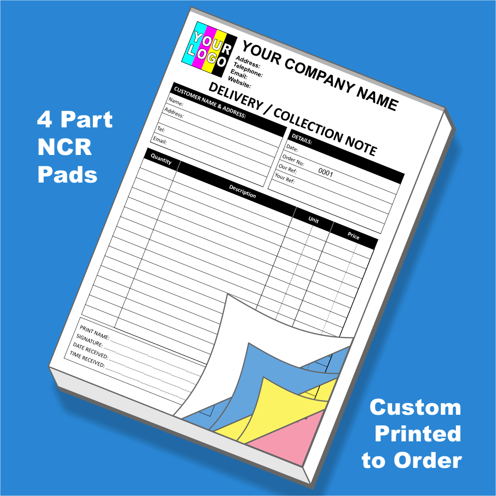 Delivery Note NCR Pads Custom Printing (FREE Delivery Note Templates)