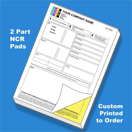 Dental Laboratory Docket NCR Pads Custom Printing (FREE Templates)