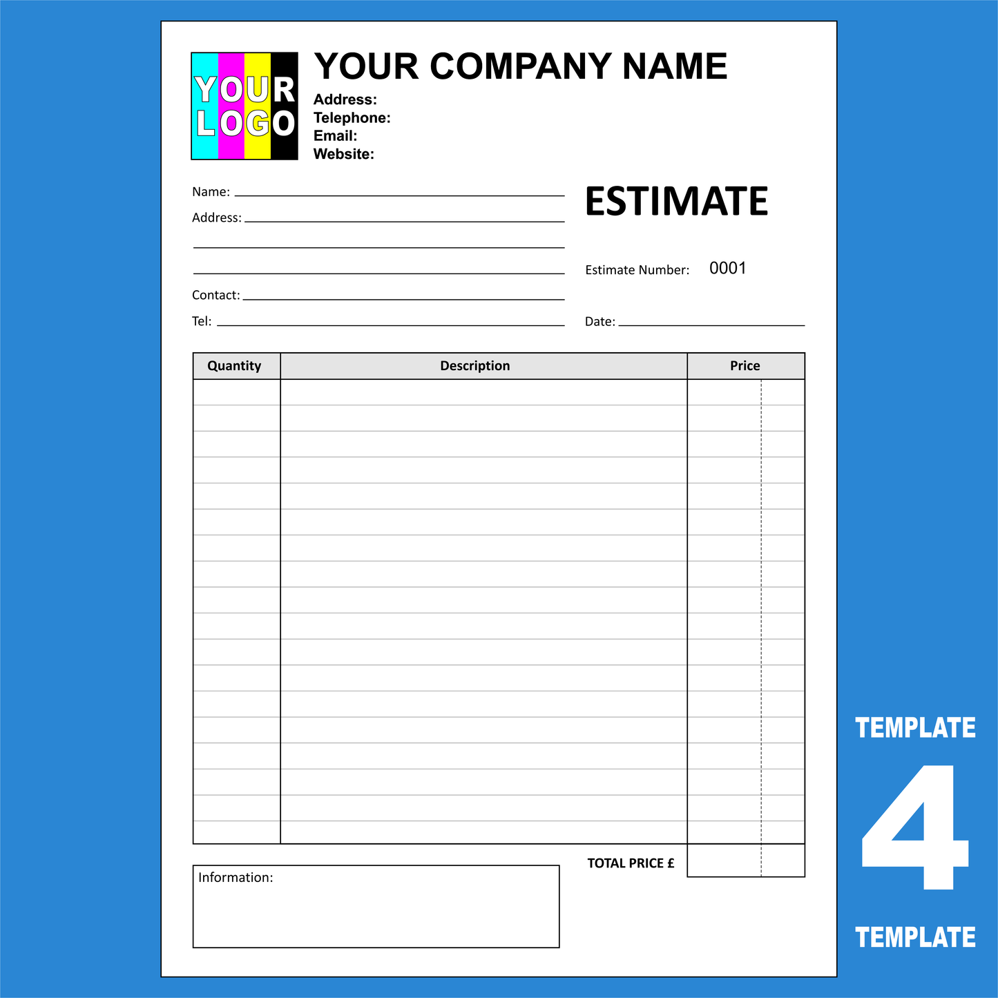 Estimate NCR Pads Custom Printing (FREE Estimate Templates)