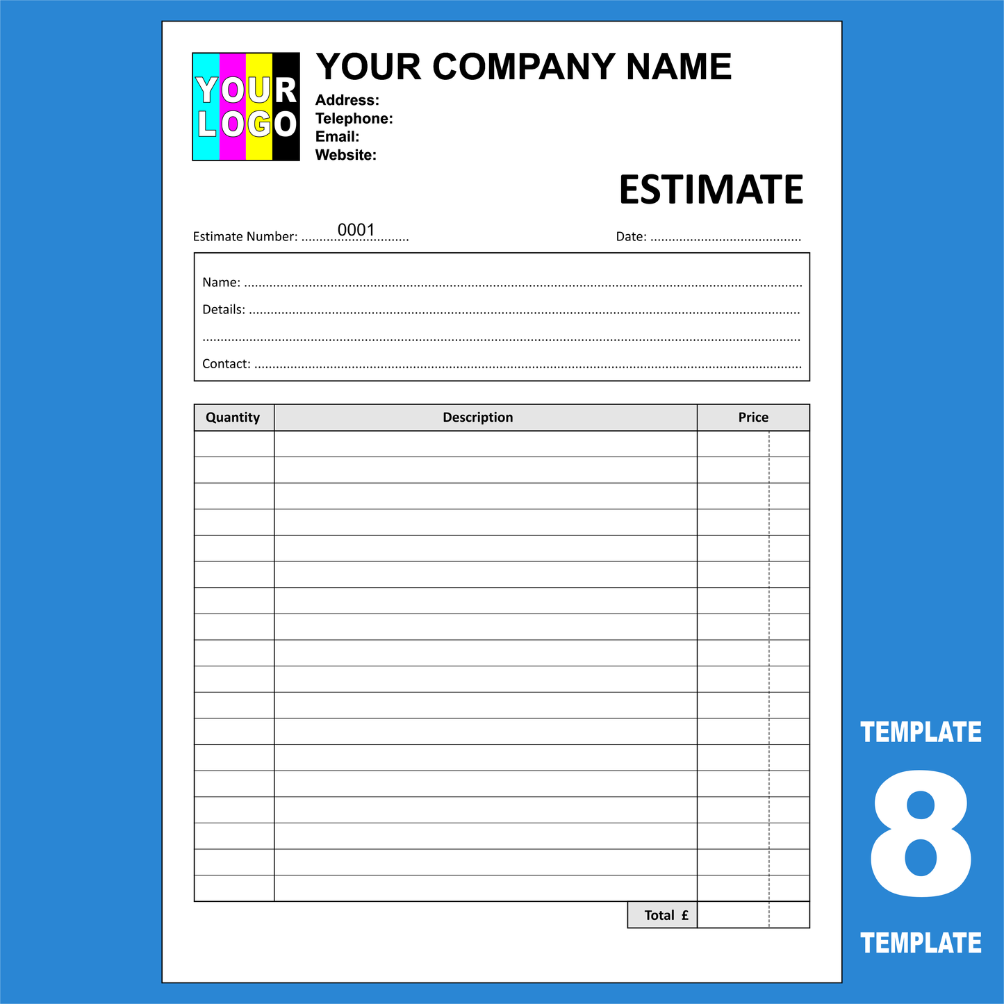 Estimate NCR Pads Custom Printing (FREE Estimate Templates)