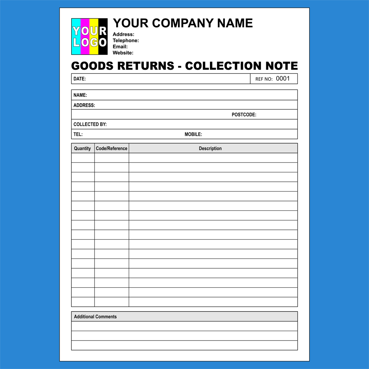 Goods Return - Collection Note NCR Pads Printing – MD Print Shop