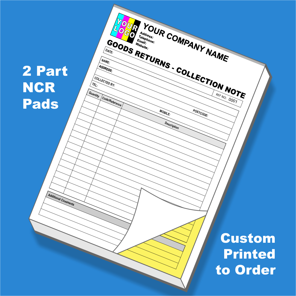 Goods Return - Collection Note NCR Pads Printing (FREE Template)