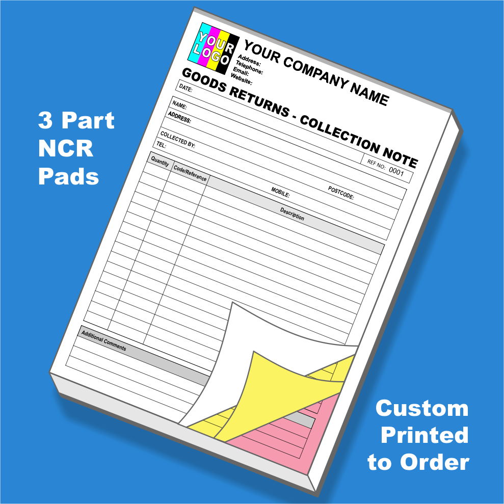 Store Return Notes Goods Return - Collection Note NCR Pads Printing – MD Print Shop