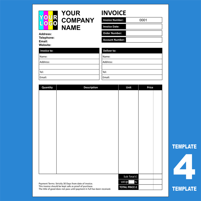 Custom NCR Invoice Pads UK – Duplicate, Triplicate Pad Printing – MD ...