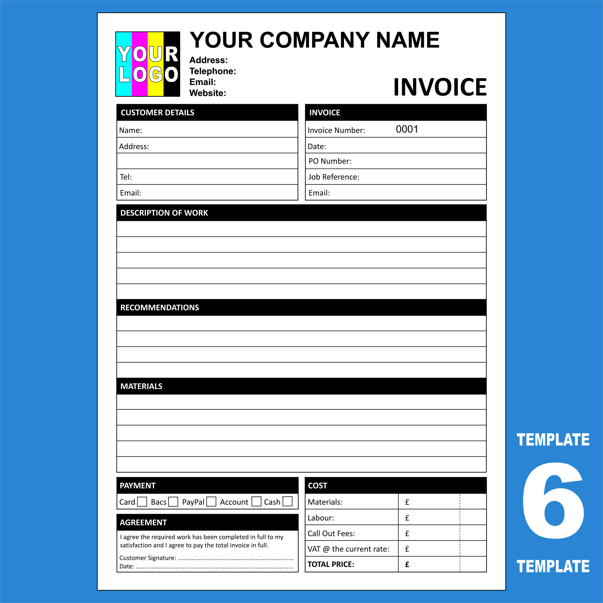 Invoice NCR Pads Custom Printing (FREE Invoice Templates)