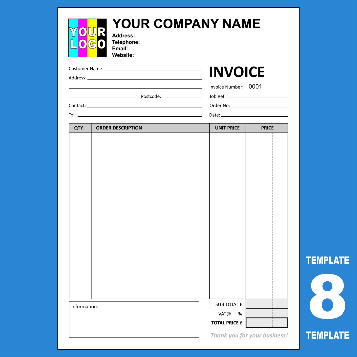 Invoice NCR Pads Custom Printing (FREE Invoice Templates)