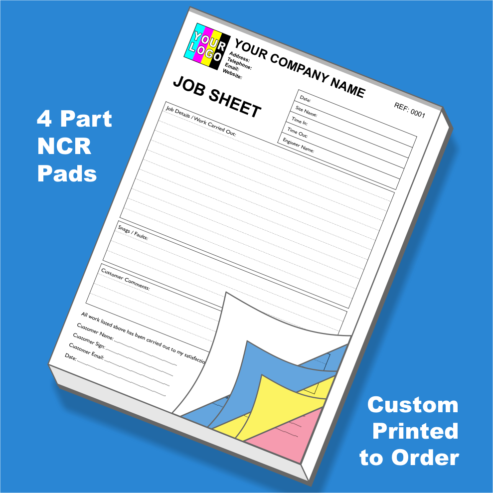 Job Sheet NCR Pads Custom Printing (FREE Job Sheet Templates)