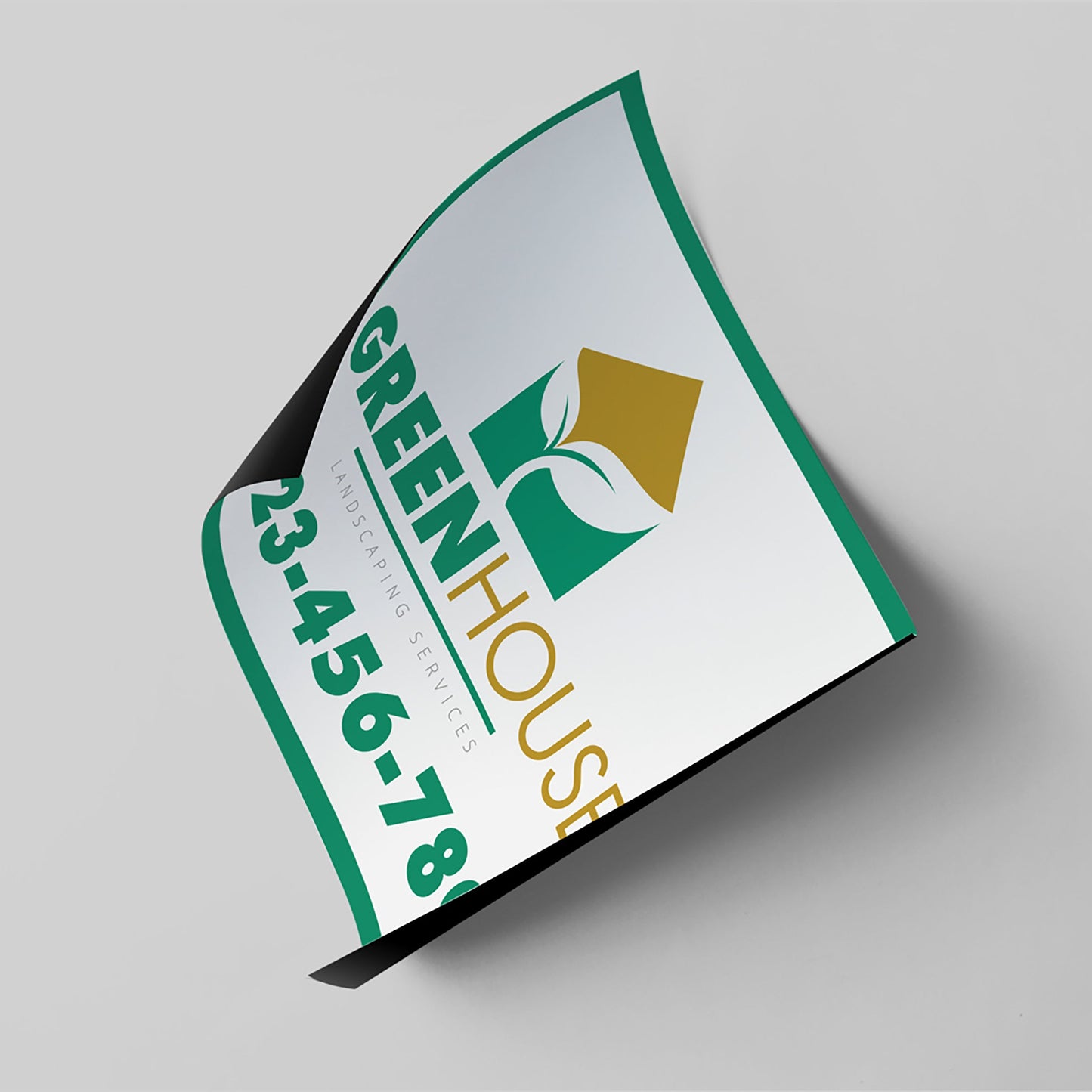 Magnetic sign for a landscaping services business