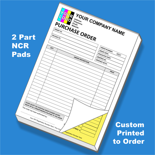 Purchase Order NCR Pads Custom Printing (FREE Template)