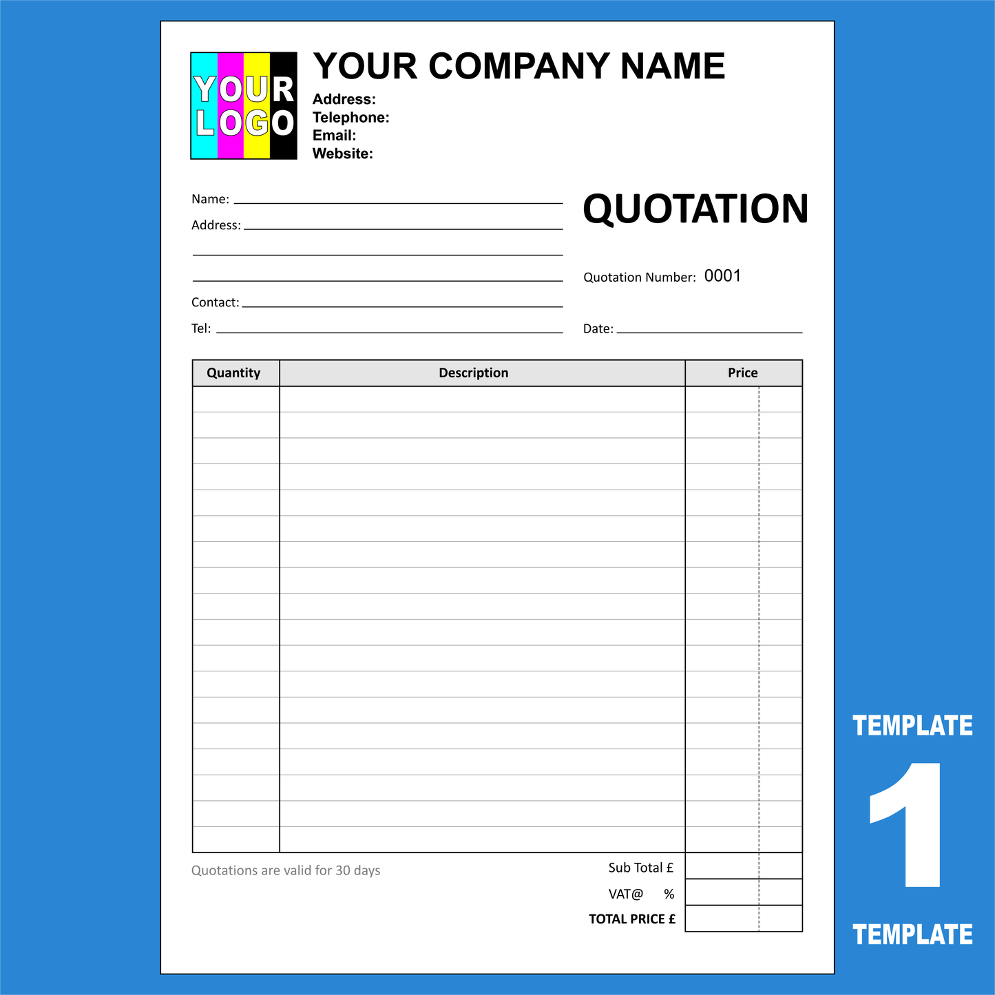 Quotation NCR Pads Custom Printing (FREE Quotation Templates)