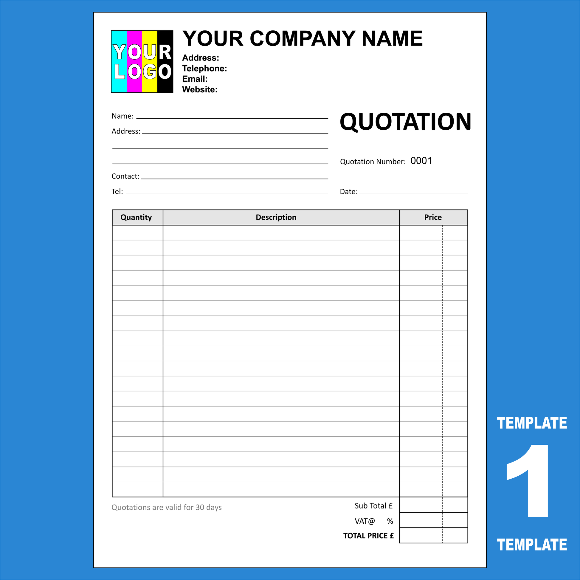 Quotation NCR Pads Custom Printing (FREE Quotation Templates)