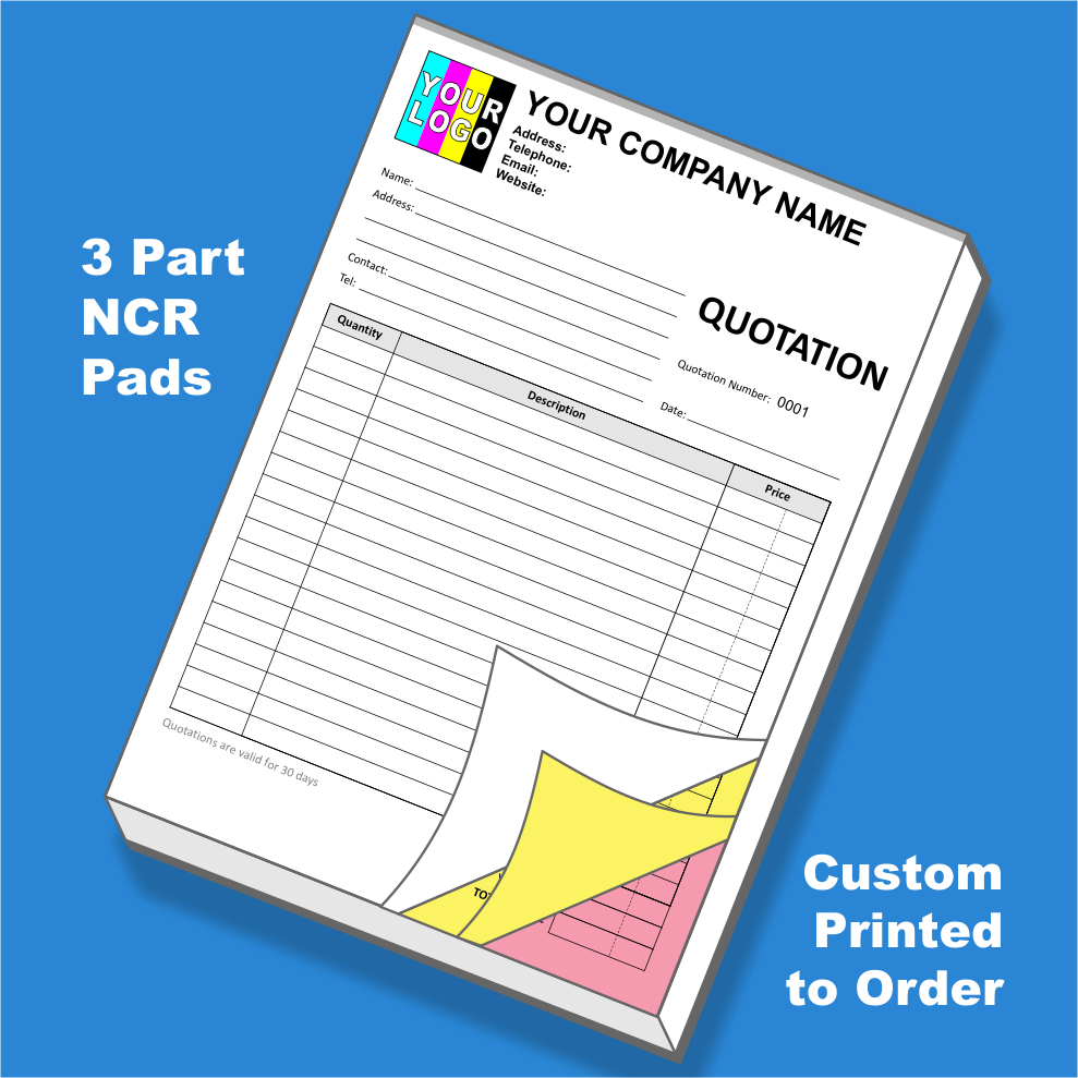 Quotation NCR Pads Custom Printing (FREE Quotation Templates)