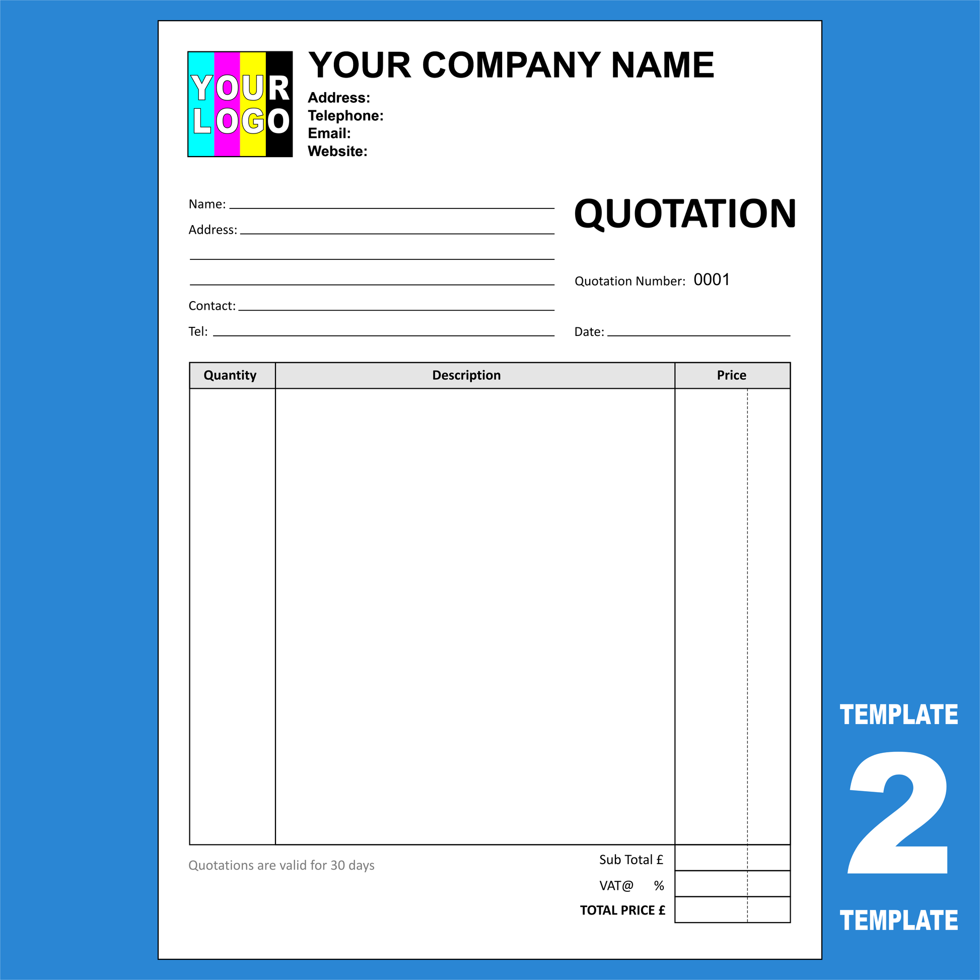 Quotation NCR Pads Custom Printing (FREE Quotation Templates)