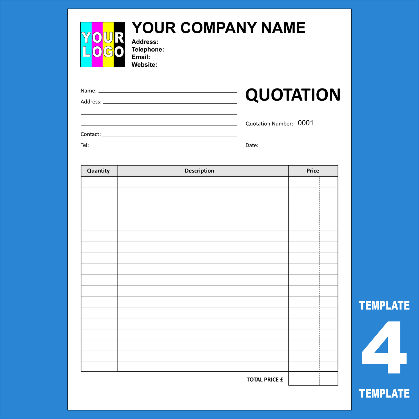 Quotation NCR Pads Custom Printing (FREE Quotation Templates)