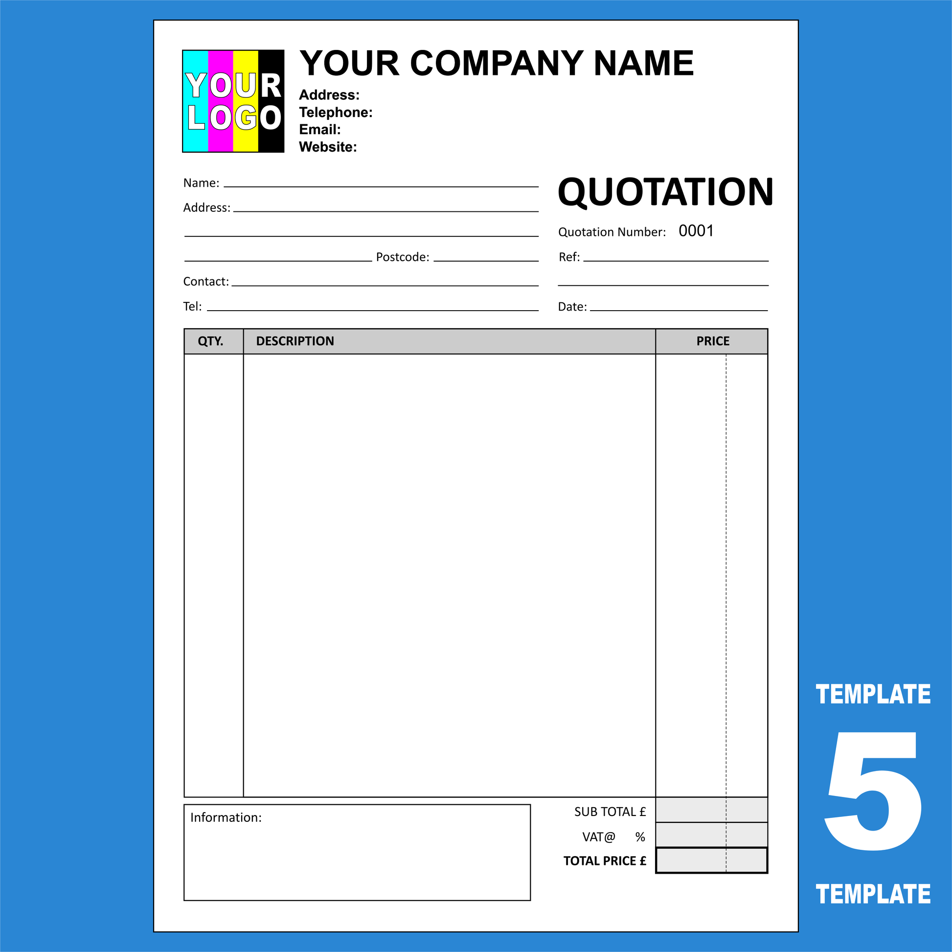 Quotation NCR Pads Custom Printing (FREE Quotation Templates)