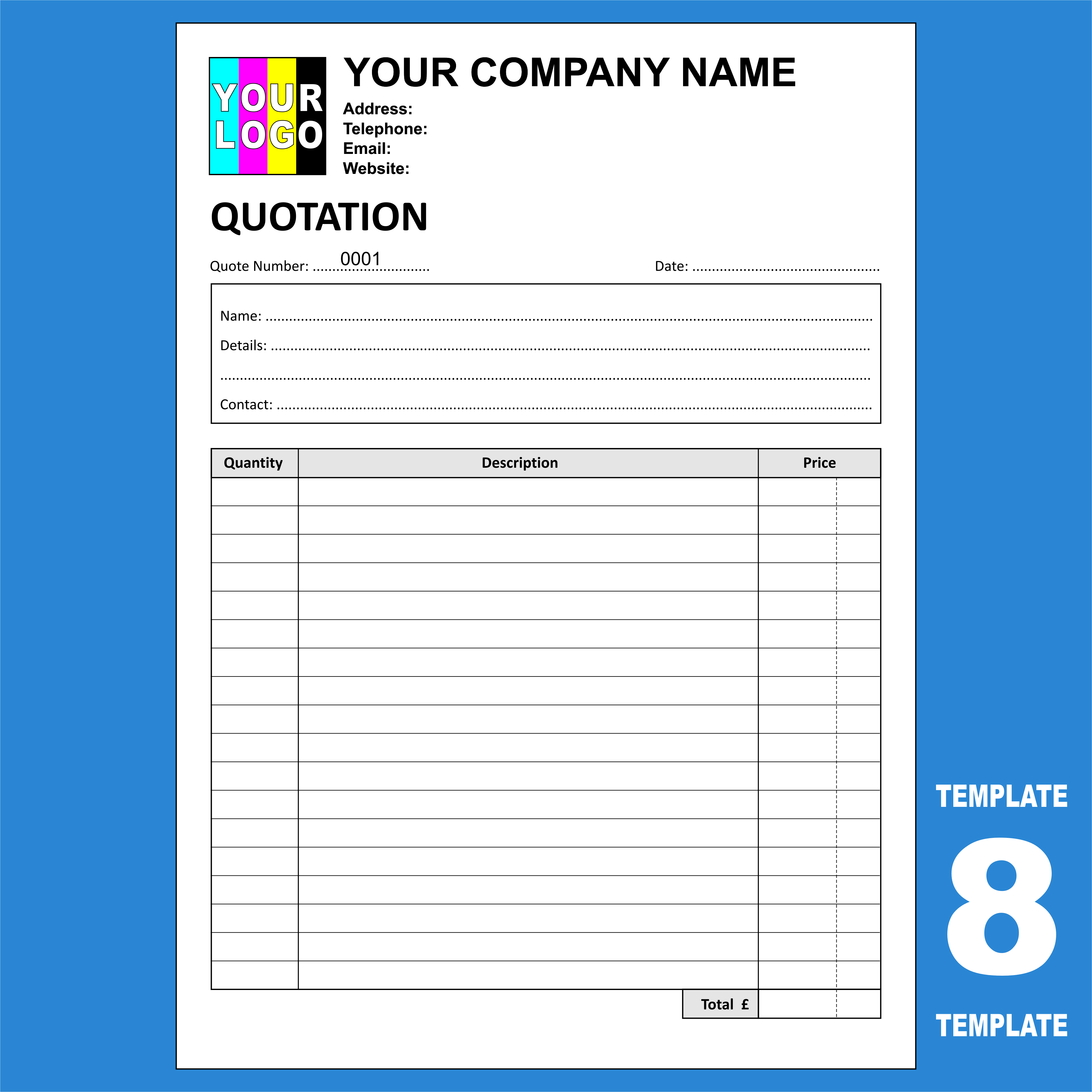 Quotation NCR Pads Custom Printing (FREE Quotation Templates) MD