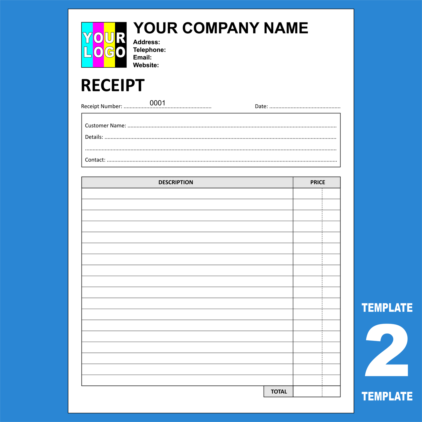 Receipt NCR Pads Custom Printing (FREE Receipt Templates)