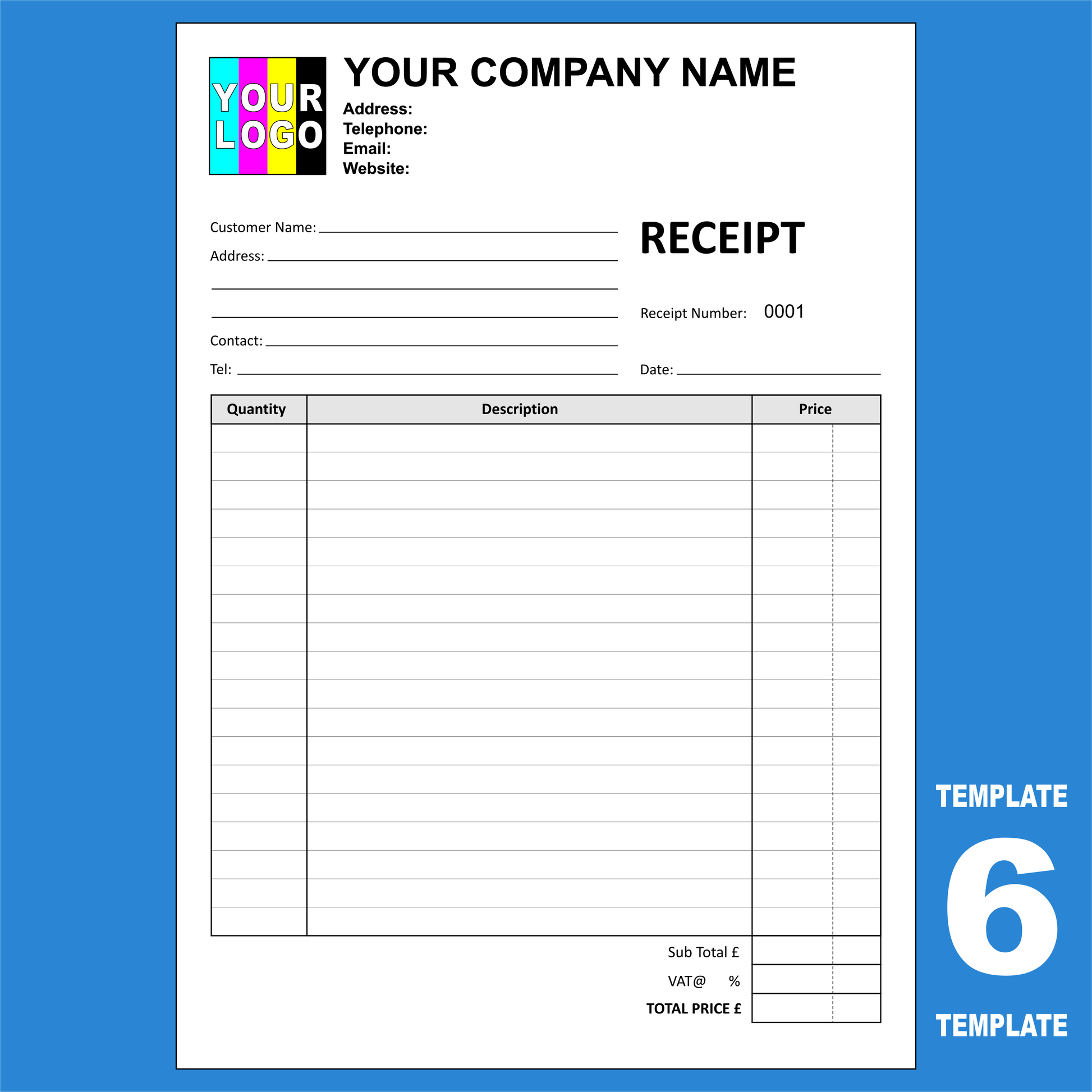 Receipt NCR Pads Custom Printing (FREE Receipt Templates)