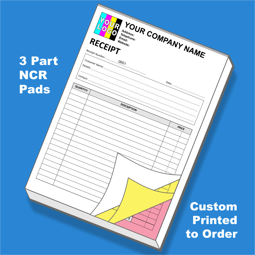 Receipt NCR Pads Custom Printing (FREE Receipt Templates)