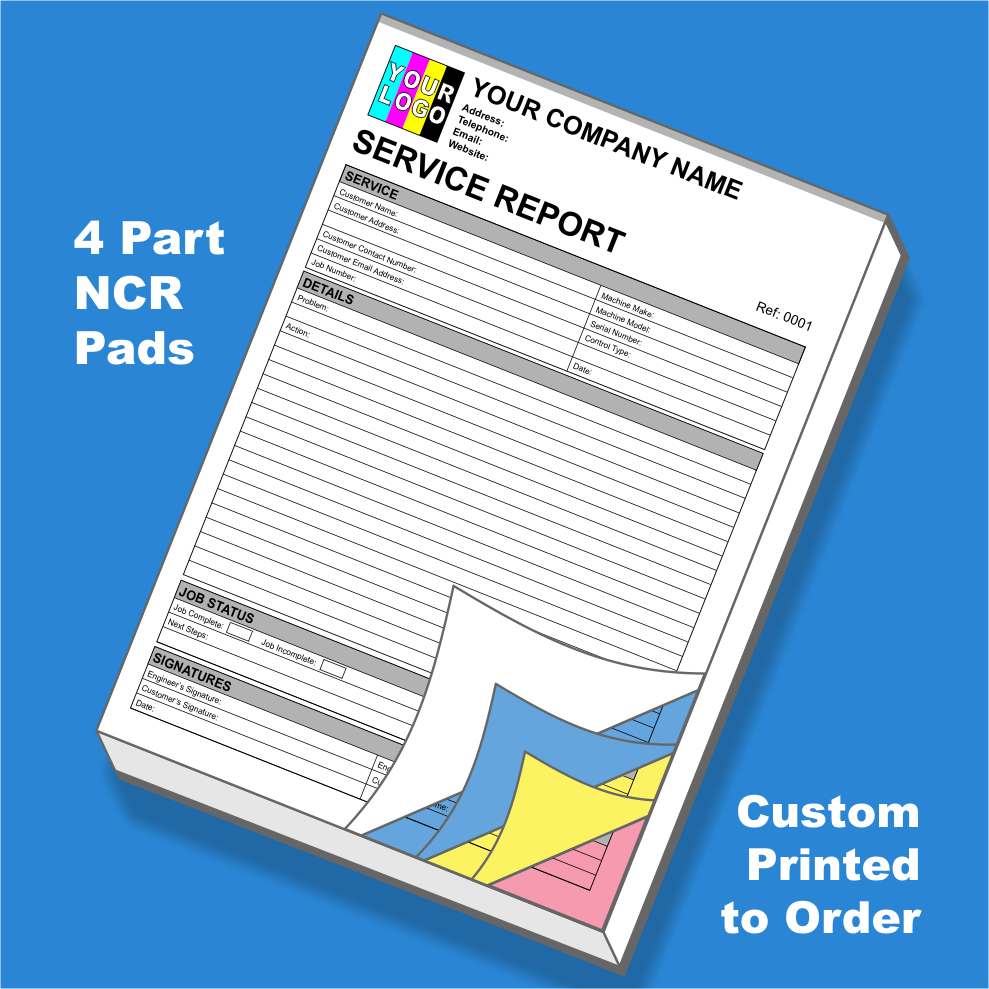 Service Report NCR Pads Custom Printing (FREE Templates)