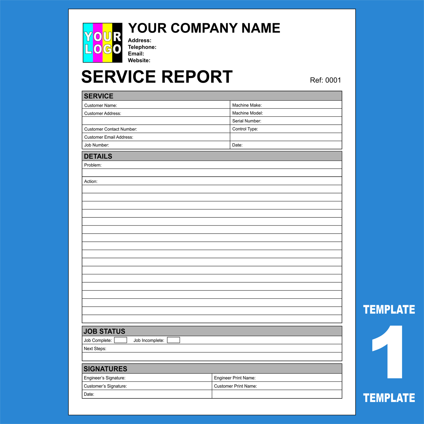 Service Report NCR Pads Custom Printing (FREE Templates)