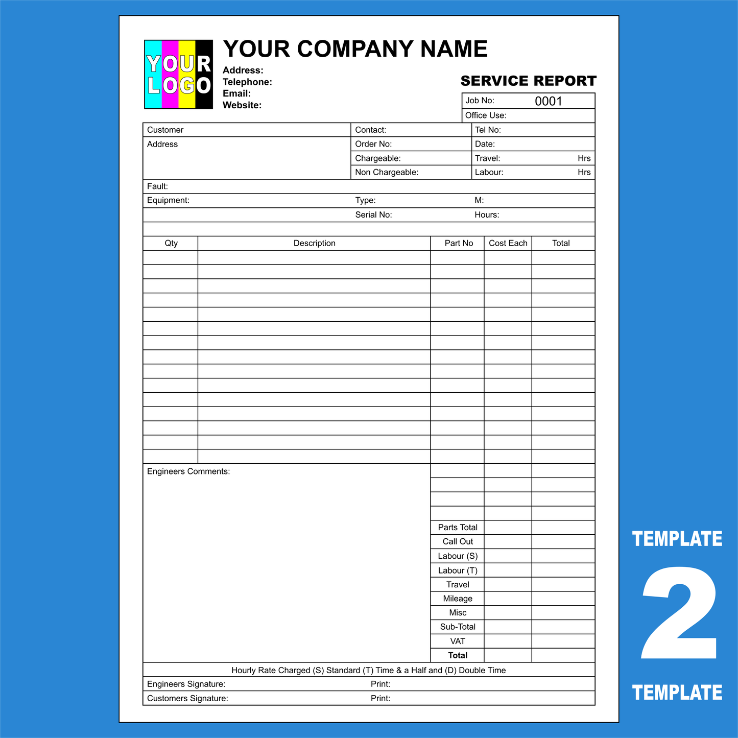 Service Report NCR Pads Custom Printing (FREE Templates)