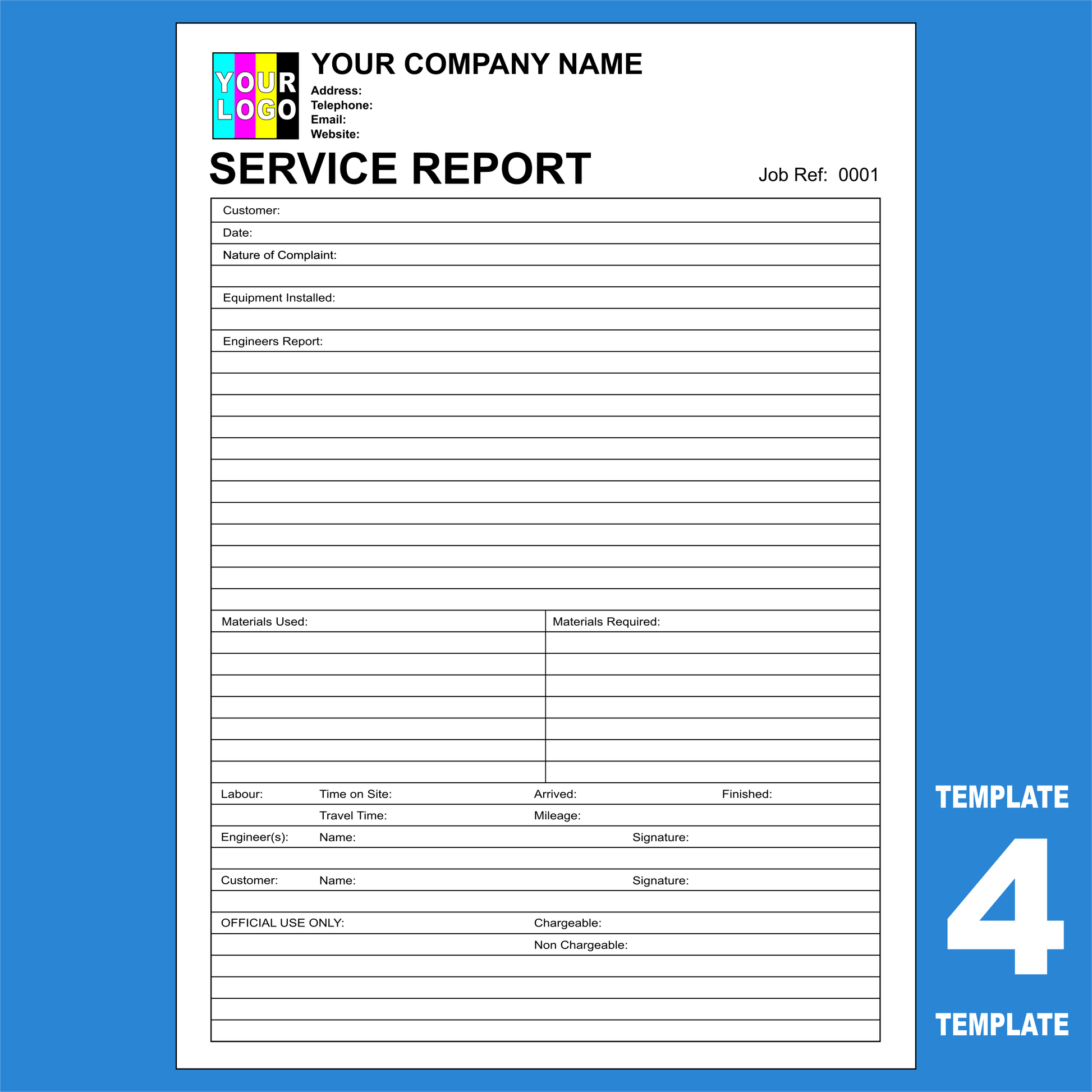 Service Report NCR Pads Custom Printing (FREE Templates)