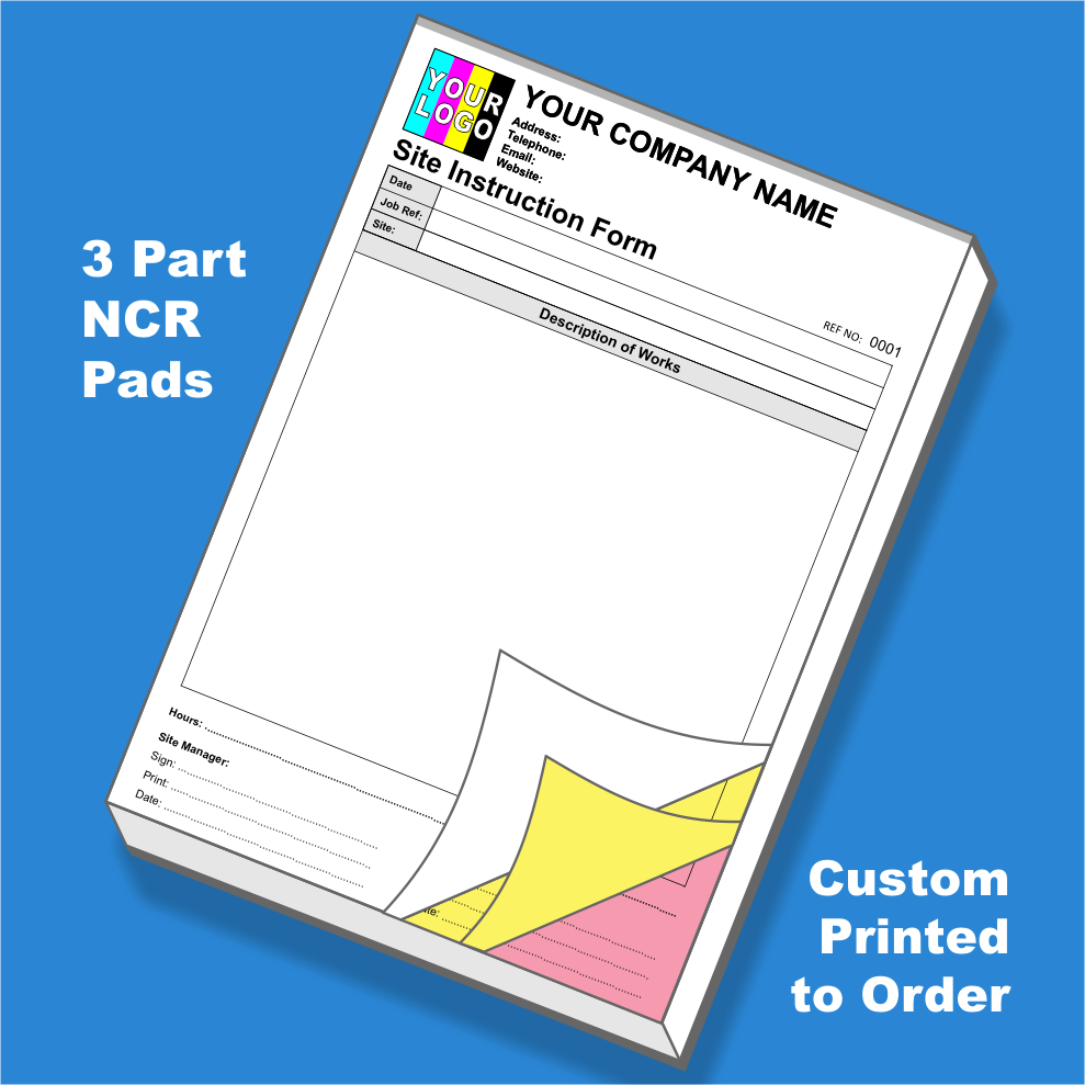 Site Instructions Forms NCR Pads Printing